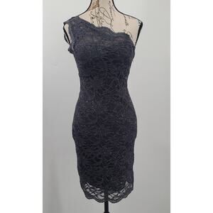 Morgan & Co junior lace dress slate Grey Size 1/2 HOCO cocktail special occasion